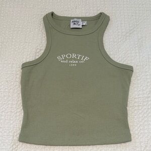 Princess Polly Sportif and relax co light green tank top
